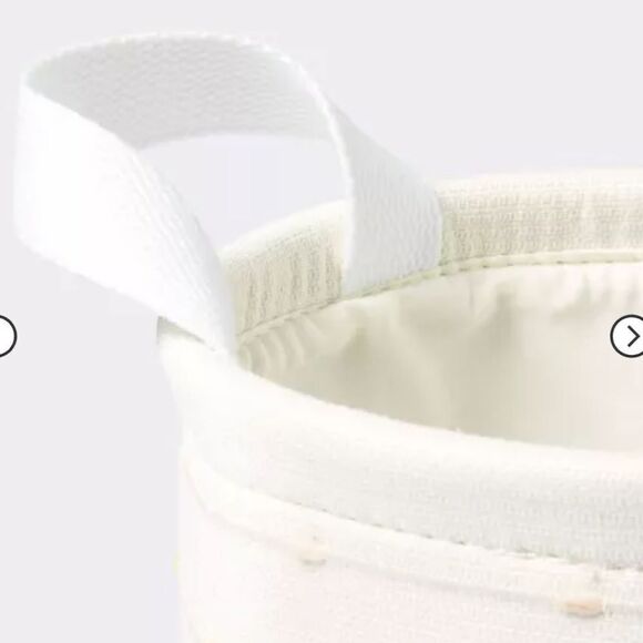 Small Round Bin with Slub Stitching - Cream - Cloud Island - Picture 3 of 4